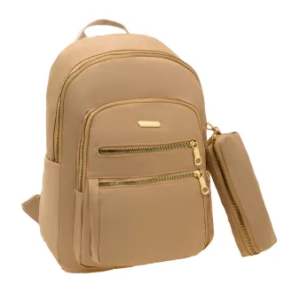 Mochila Grande Capacidade Feminina Com Estojo Universitário - vermelho  com estojo