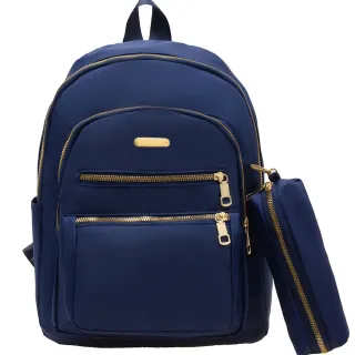 Mochila Grande Capacidade Feminina Com Estojo Universitário - vermelho  com estojo