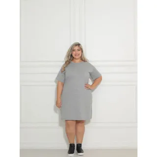 Camisão Plus Size Estampado em Malha Feminino - Vestido de Malha - TURMA DO MICKEY ROSE