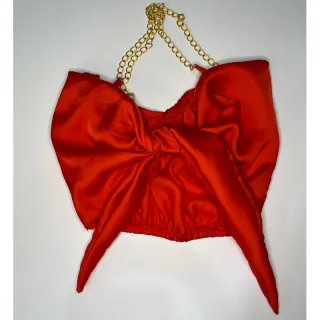 Blusa Cropped com corrente - Promoção diversas cores - Rose cetim1