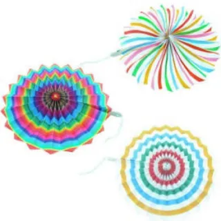 Enfeite Listrado Colorido Decorativo Moinho de Papel 30cm - Único