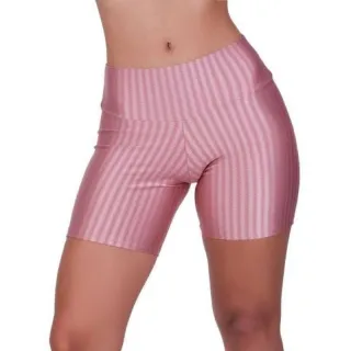 Shorts Academia Feminino Poliamida Cirrê 3D Fitness - Rose
