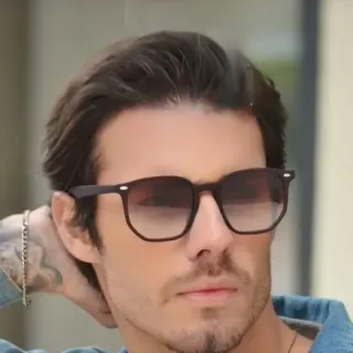 517 Óculos de Sol Masculino Quadrado com Proteção UV400 em Acetato - Polarizado e madeira d7