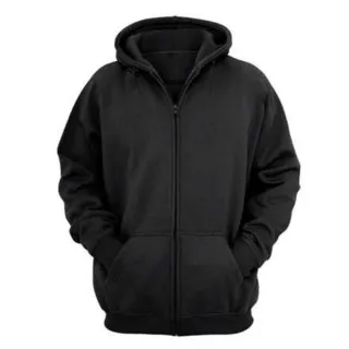 Promoção Moletom Unisexx Preto - Blusa Canguru e Zíper Quentinho em Algodão - C/ Zíper