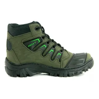 Bota Tática Coturno Masculino Motociclista Motoboy Militar Cano Médio - CAFE
