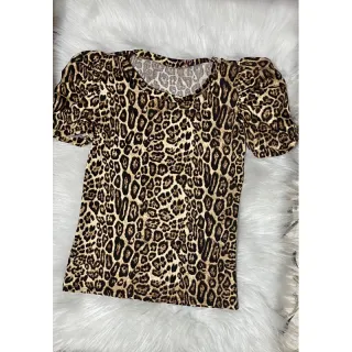 Blusa Princesa Feminina Manga Curta Canelada - Cinza