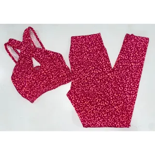 Conjunto de treino suplex feminino transpassado, calça legging e top cropped - Preto