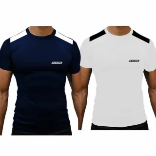 Camiseta Musculação Masculina Dry Fit - Kit 2 Camisas Treino Academia - Cinza + Vinho C/Branco