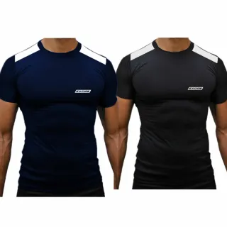 Camiseta Musculação Masculina Dry Fit - Kit 2 Camisas Treino Academia - Cinza + Vinho C/Branco