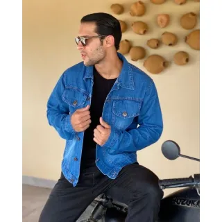 Pronta entrega: Jaqueta jeans masculina de alta qualidade - Jaqueta verde militar.