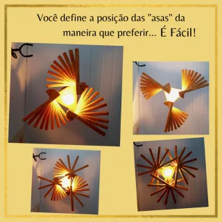 Pendente Retrô Rústico de Madeira Maciça 3 em 1 - Lançamento - Único