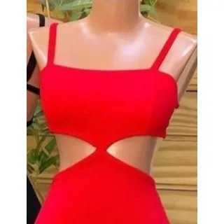 Fenda midi alcinha vestido com - Nude