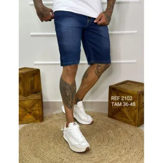 Bermudas Masculinas Jeans - Vários Modelos e Lavagens - Bermuda escura