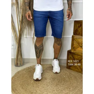 Bermudas Masculinas Jeans - Vários Modelos e Lavagens - Bermuda escura