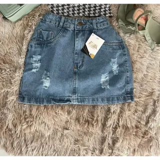 Saia jeans preta clara e escura - Saia preta