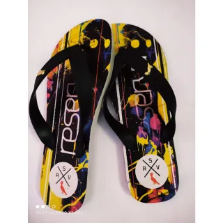 Promoção imperdível: Chinelos Masculinos Confortáveis de Dedo com Várias Estampas - amarelors