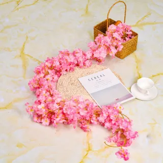 Pacotes mais favoráveis: Corrente simulada de flor de cerejeira 240CM - Pink