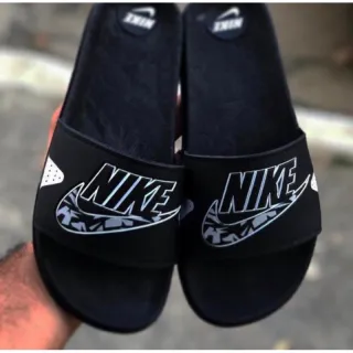 Slide unissex pronta entrega - Chinelo masculino e feminino - Coroa preto