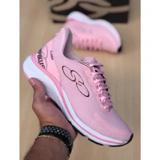 Leve e Confortável Tênis Feminino de Academia para Caminhada - Rosa