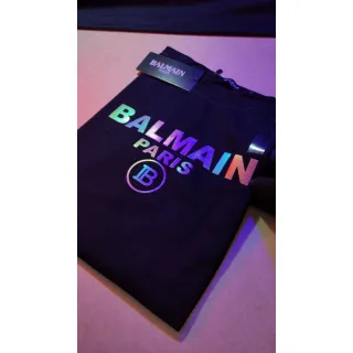 Camiseta Masculina Premium Balmain Estampa Refletora - Algodão Fio 30.1 - G1