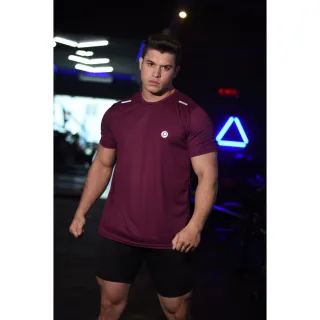 Camiseta Dry Fit Masculino - Esportes Academia Cross Refletivo - chumbo  raglan