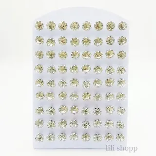 Atacado Kit 36 pares de Brinco ponto de luz Zirônia 8mm - 36pares  Colorido