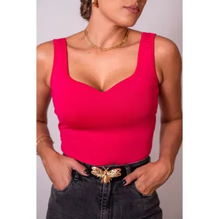 Blusa feminina com bojo regata estilo Vitral M (36/38) - Terracota