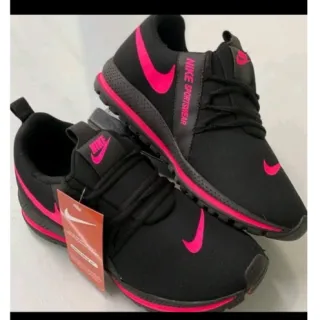 Tênis Esportivo Feminino F1 - Caminhada, Academia, Trabalho - Preto Pink