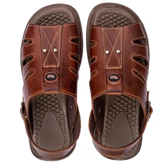 Chinelo Masculino em Couro Ortopédico Anti Stress Leve Confortável - Sandália Franciscana - Preto