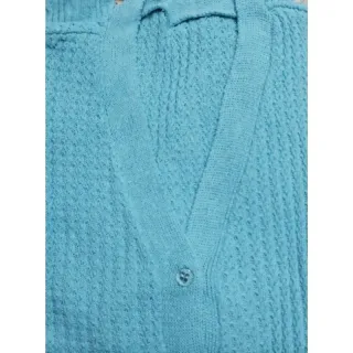 Moda outono inverno: Blusa feminina de frio, cardigans com botão e suéter tricô - Marsala