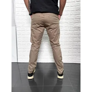 Sarja Slim Masculina Chino Bege - Calça Estilo - Bege