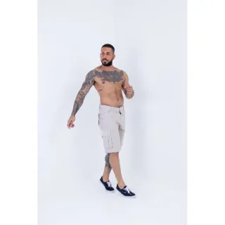 Brim jeans bermuda masculina cargo - Vinho/vermelho