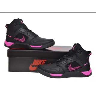 Bota esportiva feminina cano alto Nk - Confortável e resistente - Branco Menta Lavanda