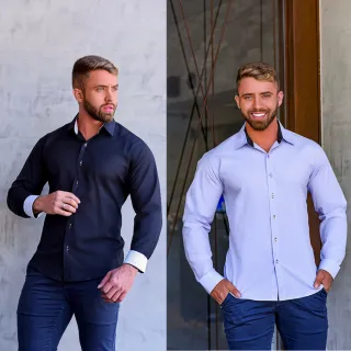 Camisa Social Masculina Slim Premium de Manga Longa