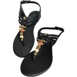 Rasteirinha feminina lirio star sandália - 3 tira I I preto