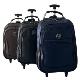 Mochila de Rodinhas em Couro Resistente e Impermeável - Ideal para Trabalho e Faculdade - Média Marrom