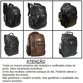 Mochila de Rodinhas em Couro Resistente e Impermeável - Ideal para Trabalho e Faculdade - Média Marrom