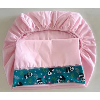 Lençol Montessoriano com fronha, jogo de 02 peças Ponto Palito - CHEVRON CINZA COM CINZA