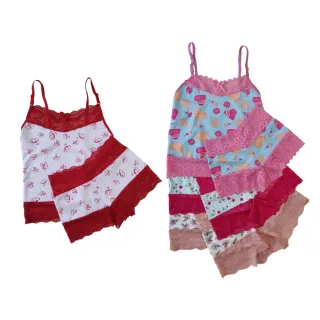 Pijama Sensual Feminino Kit 2 Short Doll em Renda Microfibra - PRETO e VERDE