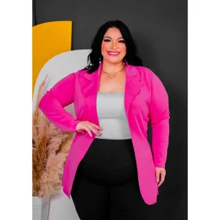 Blazer Plus Size Casual Social Festa Inverno - Raryel - Azul Marinho