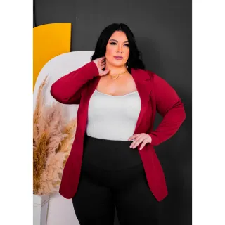 Blazer Plus Size Casual Social Festa Inverno - Raryel - Azul Marinho