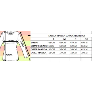 Feminina Manga Longa Básica Blusa - Preta
