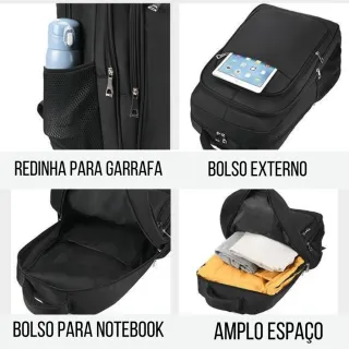Impermeável Mochila Notebook Grande Masculina 60l Motoboy - Marrom