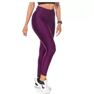Alta Qualidade Kit 2 Calças Leguing Fitness Poliamida 3d Cos Alto - Roxa