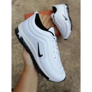 Promoção Tênis Masculino Nk Air Max 97 - Esportes, Caminhada, Academia - 97 BRANCO LARANJA