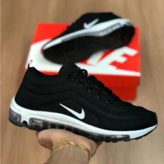 Promoção Tênis Masculino Nk Air Max 97 - Esportes, Caminhada, Academia - 97 BRANCO LARANJA
