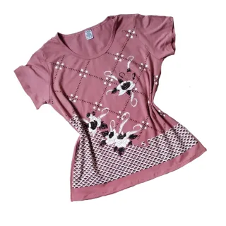 Estilosa Blusinha Manga Curta Plus Size Feminina Moda Evangelica Senhora - Preto