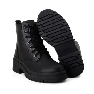 Cano Baixo Feminina Bota Coturno - Preto