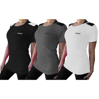 Camiseta Dry Fit Feminina - Kit com 3 Blusas para Academia, Malhação e Esportes - Preta + Cinza + Branca