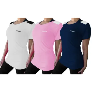 Camiseta Dry Fit Feminina - Kit com 3 Blusas para Academia, Malhação e Esportes - Preta + Cinza + Branca